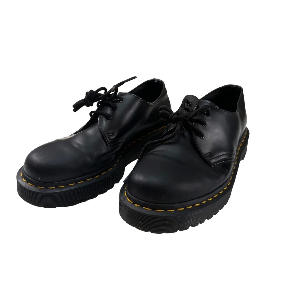 Dr Martens 1461 Bex Womens 8 Mens 7 Black Leather Platform Oxford Shoes